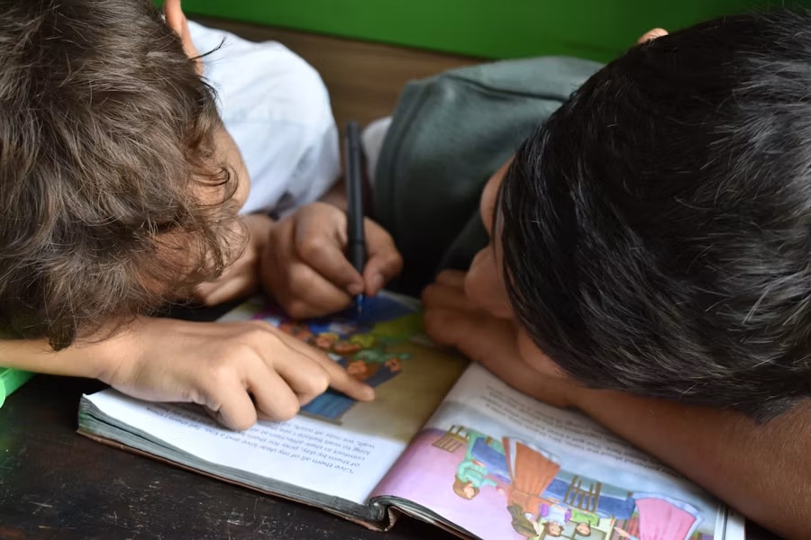 Students studying together